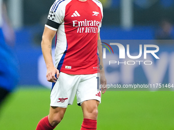 Leandro Trossard of Arsenal during the UEFA Champions League 2024/25 League Phase MD4 match between FC Internazionale and Arsenal at Stadio...