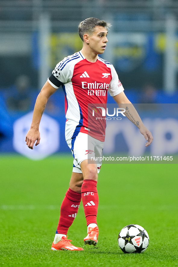 Leandro Trossard of Arsenal during the UEFA Champions League 2024/25 League Phase MD4 match between FC Internazionale and Arsenal at Stadio...