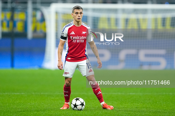 Leandro Trossard of Arsenal during the UEFA Champions League 2024/25 League Phase MD4 match between FC Internazionale and Arsenal at Stadio...