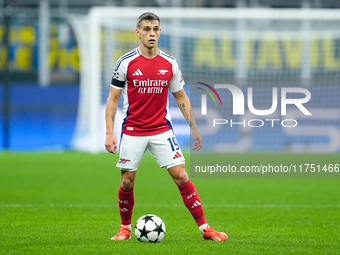 Leandro Trossard of Arsenal during the UEFA Champions League 2024/25 League Phase MD4 match between FC Internazionale and Arsenal at Stadio...