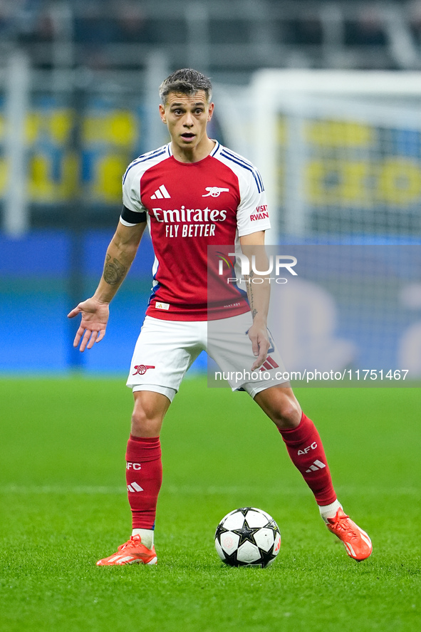 Leandro Trossard of Arsenal during the UEFA Champions League 2024/25 League Phase MD4 match between FC Internazionale and Arsenal at Stadio...