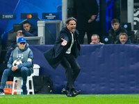 Simone Inzaghi head coach of FC Internazionale yells during the UEFA Champions League 2024/25 League Phase MD4 match between FC Internaziona...