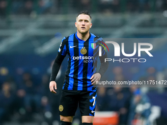 Piotr Zielinski of FC Internazionale looks on during the UEFA Champions League 2024/25 League Phase MD4 match between FC Internazionale and...