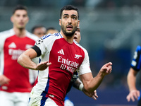 Mikel Merino of Arsenal during the UEFA Champions League 2024/25 League Phase MD4 match between FC Internazionale and Arsenal at Stadio San...