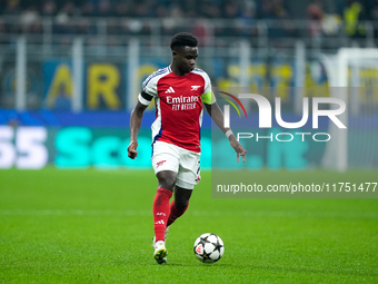 Bukayo Saka of Arsenal during the UEFA Champions League 2024/25 League Phase MD4 match between FC Internazionale and Arsenal at Stadio San S...