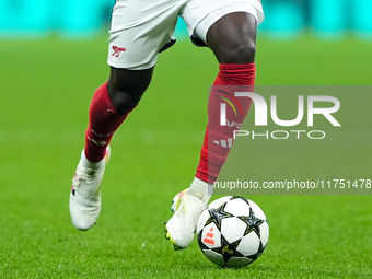 Close up of Bukayo Saka of Arsenal shoes during the UEFA Champions League 2024/25 League Phase MD4 match between FC Internazionale and Arsen...