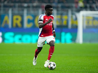 Bukayo Saka of Arsenal during the UEFA Champions League 2024/25 League Phase MD4 match between FC Internazionale and Arsenal at Stadio San S...