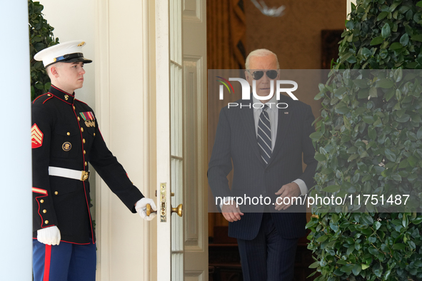 President Biden promises a smooth transition to President Trump during a speech in the White House Rose Garden in Washington, D.C., United S...