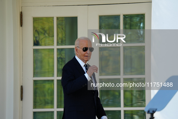 President Biden promises a smooth transition to President Trump during a speech in the White House Rose Garden in Washington, D.C., United S...