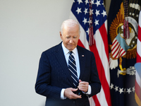 President Biden promises a smooth transition to President Trump during a speech in the White House Rose Garden in Washington, D.C., United S...