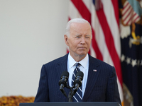 President Biden promises a smooth transition to President Trump during a speech in the White House Rose Garden in Washington, D.C., United S...