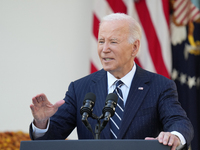 President Biden promises a smooth transition to President Trump during a speech in the White House Rose Garden in Washington, D.C., United S...