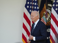 President Biden promises a smooth transition to President Trump during a speech in the White House Rose Garden in Washington, D.C., United S...