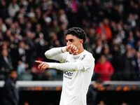 Omar Marmoush of Eintracht Frankfurt  celebrates the teams first goal during the Eurepa League Round 4 match between Eintracht Frankfurt v S...