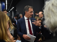 Alexander De Croo, Prime Minister of Belgium, holds a doorstep press conference on the 5th European Political Community Summit in Budapest,...