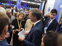 Alexander De Croo, Prime Minister of Belgium, holds a doorstep press conference on the 5th European Political Community Summit in Budapest,...