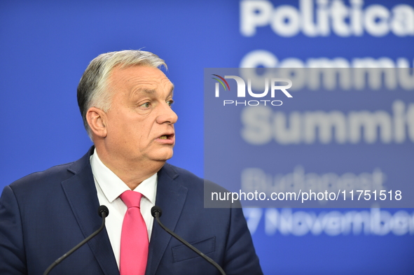 Viktor Orban, Prime Minister of Hungary, holds a joint press conference with Edi Rama, Prime Minister of Albania, after the 5th European Pol...