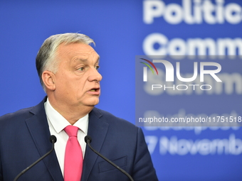 Viktor Orban, Prime Minister of Hungary, holds a joint press conference with Edi Rama, Prime Minister of Albania, after the 5th European Pol...