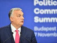 Viktor Orban, Prime Minister of Hungary, holds a joint press conference with Edi Rama, Prime Minister of Albania, after the 5th European Pol...