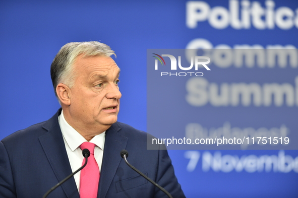 Viktor Orban, Prime Minister of Hungary, holds a joint press conference with Edi Rama, Prime Minister of Albania, after the 5th European Pol...