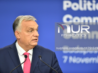 Viktor Orban, Prime Minister of Hungary, holds a joint press conference with Edi Rama, Prime Minister of Albania, after the 5th European Pol...