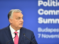 Viktor Orban, Prime Minister of Hungary, holds a joint press conference with Edi Rama, Prime Minister of Albania, after the 5th European Pol...