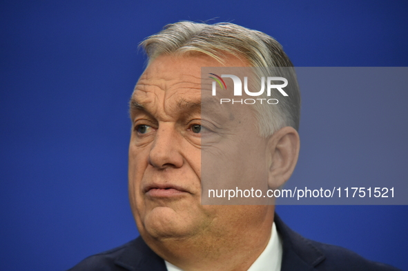 Viktor Orban, Prime Minister of Hungary, holds a joint press conference with Edi Rama, Prime Minister of Albania, after the 5th European Pol...