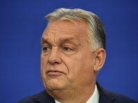 Viktor Orban, Prime Minister of Hungary, holds a joint press conference with Edi Rama, Prime Minister of Albania, after the 5th European Pol...