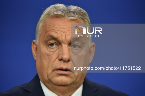 Viktor Orban, Prime Minister of Hungary, holds a joint press conference with Edi Rama, Prime Minister of Albania, after the 5th European Pol...