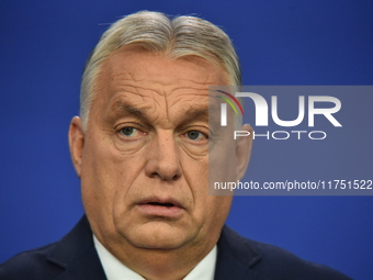 Viktor Orban, Prime Minister of Hungary, holds a joint press conference with Edi Rama, Prime Minister of Albania, after the 5th European Pol...