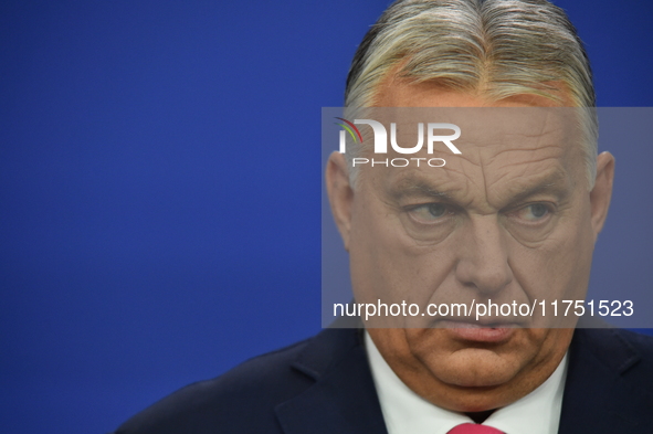 Viktor Orban, Prime Minister of Hungary, holds a joint press conference with Edi Rama, Prime Minister of Albania, after the 5th European Pol...