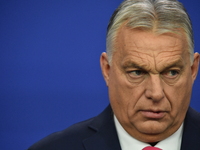 Viktor Orban, Prime Minister of Hungary, holds a joint press conference with Edi Rama, Prime Minister of Albania, after the 5th European Pol...