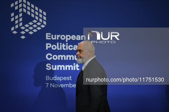 Edi Rama, Prime Minister of Albania, holds a joint press conference with Viktor Orban, Hungarian Prime Minister (not pictured), after the 5t...