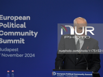 Edi Rama, Prime Minister of Albania, holds a joint press conference with Viktor Orban, Hungarian Prime Minister (not pictured), after the 5t...