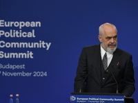 Edi Rama, Prime Minister of Albania, holds a joint press conference with Viktor Orban, Hungarian Prime Minister (not pictured), after the 5t...