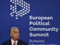 Viktor Orban, Hungarian Prime Minister, and Edi Rama, Prime Minister of Albania (not pictured), hold a joint press conference after the 5th...