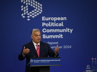 Viktor Orban, Hungarian Prime Minister, and Edi Rama, Prime Minister of Albania (not pictured), hold a joint press conference after the 5th...