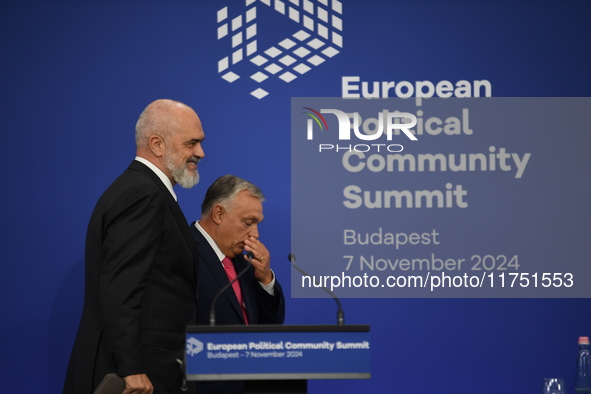 Viktor Orban, Hungarian Prime Minister, and Edi Rama, Prime Minister of Albania, hold a joint press conference at the 5th European Political...