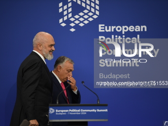 Viktor Orban, Hungarian Prime Minister, and Edi Rama, Prime Minister of Albania, hold a joint press conference at the 5th European Political...