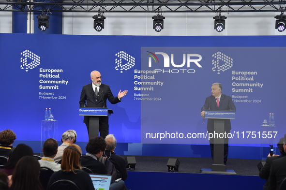 Viktor Orban, Hungarian Prime Minister, and Edi Rama, Prime Minister of Albania, hold a joint press conference at the 5th European Political...