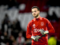 AFC Ajax Amsterdam goalkeeper Diant Ramaj plays during the match between Ajax and Maccabi Tel Aviv at the Johan Cruijff ArenA for the UEFA E...