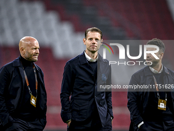 AFC Ajax Amsterdam goalkeeper trainer Jarkko Tuomisto, AFC Ajax Amsterdam assistant trainer Dave Vos, and AFC Ajax Amsterdam assistant train...