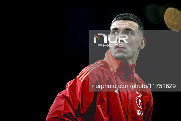 AFC Ajax Amsterdam goalkeeper Jay Gorter participates in the match between Ajax and Maccabi Tel Aviv at the Johan Cruijff ArenA for the UEFA...