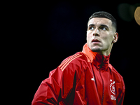 AFC Ajax Amsterdam goalkeeper Jay Gorter participates in the match between Ajax and Maccabi Tel Aviv at the Johan Cruijff ArenA for the UEFA...