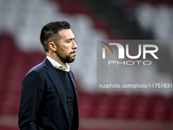 AFC Ajax Amsterdam trainer Francesco Fariolo is present during the match between Ajax and Maccabi Tel Aviv at the Johan Cruijff ArenA for th...