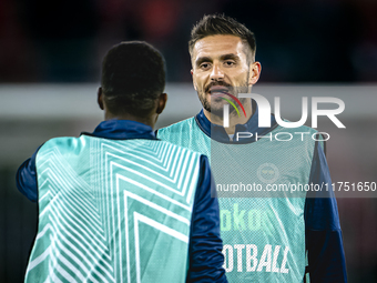 Fenerbahce forward Dusan Tadic plays during the match between AZ and Fenerbahce at the AFAS Stadium for the UEFA Europa League - League phas...