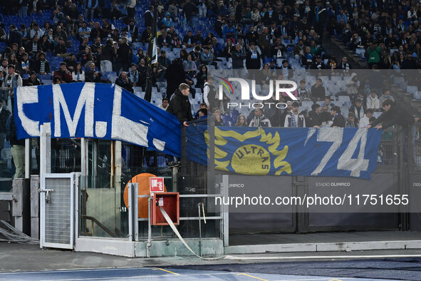 Supporters of S.S. Lazio during the UEFA Europa League 2024/25 League Phase MD4 match between S.S. Lazio and F.C. Porto at Olympic Stadium i...