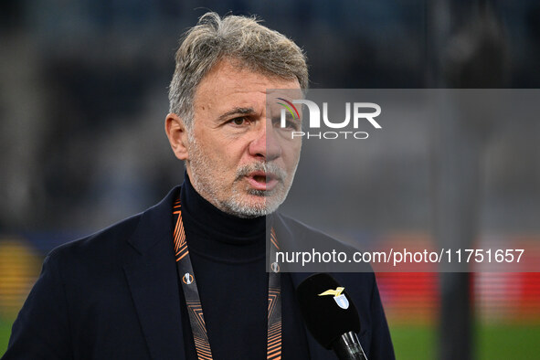 Marco Baroni coaches S.S. Lazio during the UEFA Europa League 2024/25 League Phase MD4 match between S.S. Lazio and F.C. Porto at Olympic St...