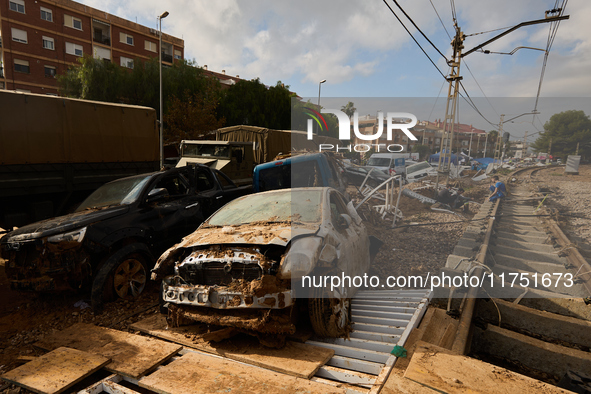 Devastating scenes from the Paiporta flood , Spain, on november 07, 2024. 