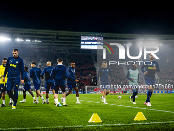 Dusan Tadic, Fenerbahce forward, warms up during the match between AZ and Fenerbahce at the AFAS Stadium for the UEFA Europa League - League...